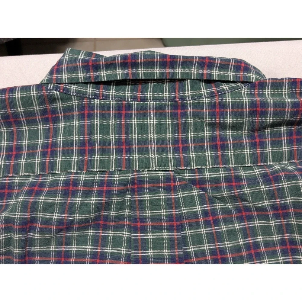 POLO Ralph Lauren Big‎ Men 3XB Blue Green Plaid Long Sleeve Button Shirt